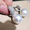 Noble Gentle Lady Style Pearl Earrings, Super Shiny Micro-Set Pearl Ear Buckles, Celebrity Smart Magazine
