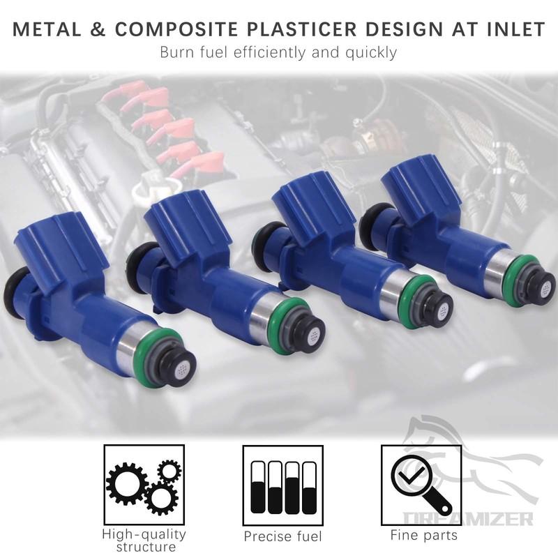 4 шт. 16450RWCA01 410cc топливные форсунки с разъемами для Honda Civic Acura RDX RSX K20 K24 B16 16450-RWC-A01 Автомобильные автоаксессуары