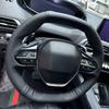 Ручная прошивка Черная Кожаная Противоскользящая Накидка на Руль Автомобиля Для Peugeot e-208 508 3008 4008 5008 2016-