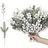 Искусственные веточки с заснеженными ягодами для изготовления рождественских венков и праздничного декора дома
