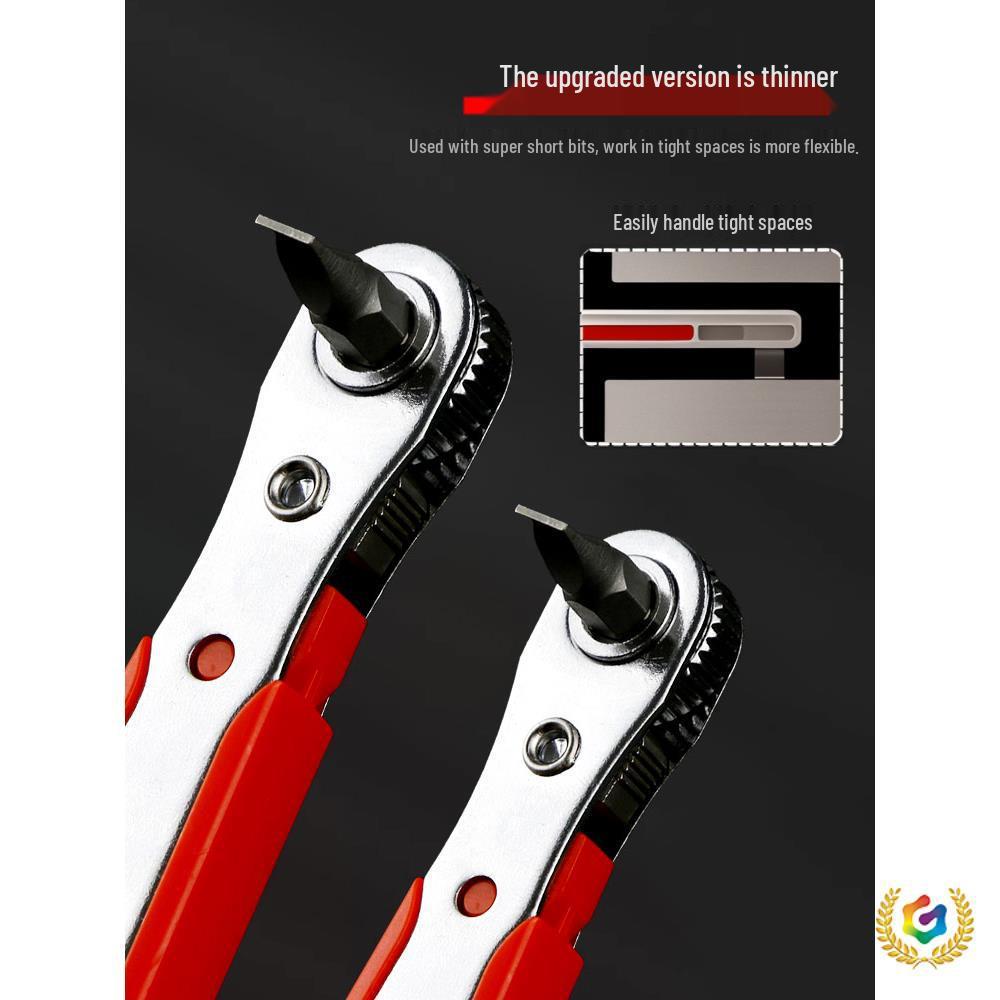 Реверсивный магнитный набор угловых трещоточных отверток с битами Phillips и шлицевыми