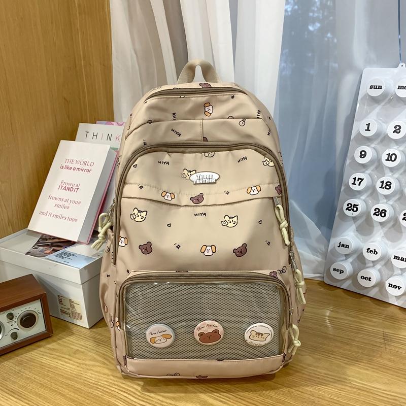 Студенческий школьный рюкзак с мультяшным принтом, легкий рюкзак большой вместимости