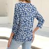 Женская модная повседневная рубашка на пуговицах с принтом, топ с рукавами 3/4