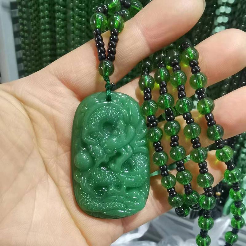 Китайский этнический стиль стеклянный ручной работы дракон кулон ожерелье амулет для женщин и мужчин счастливый подарок ювелирные изделия