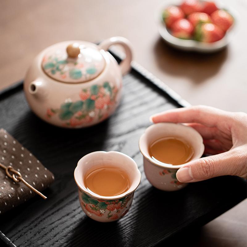 Розовый кролик керамический чайный сервиз Ru Kiln Kung Fu чайный сервиз для дома 1 чайник 2 чашки милый чайник