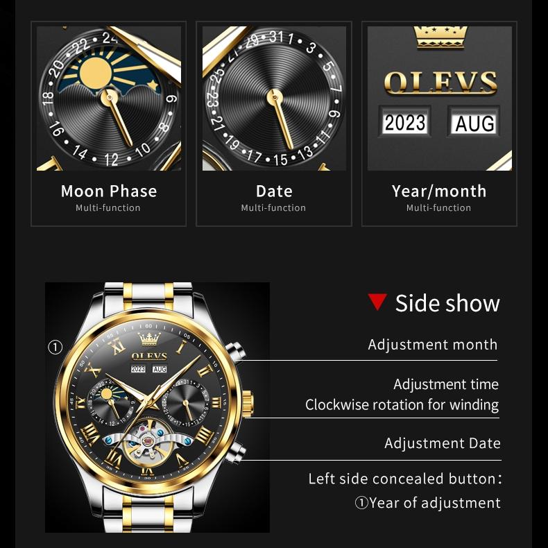 OLEVS New Multi-functional Mechanical Watch Automatic Business Trend Waterproof Men's Watch Men's Watch