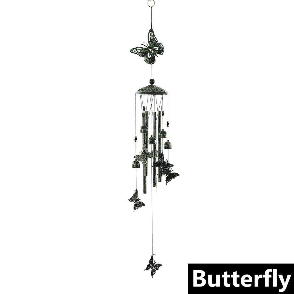 Зеленые ретро животные железные колокольчики ветра водонепроницаемые металлические колокольчики ветра с 4 алюминиевыми трубками 6 колокольчиков романтический колокольчик ветра для дома