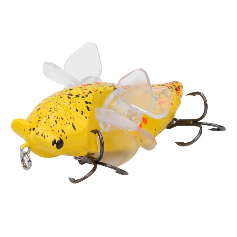 2PCS 7.5cm Length Bionic Cicada Lure with Rotating Spins Artificial Fishing Lure River Fishing