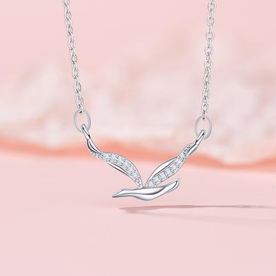 Легкое роскошное ожерелье «Гусь», женственное, модное, пригородное, из циркония, нержавеющая сталь, ключичная цепочка
