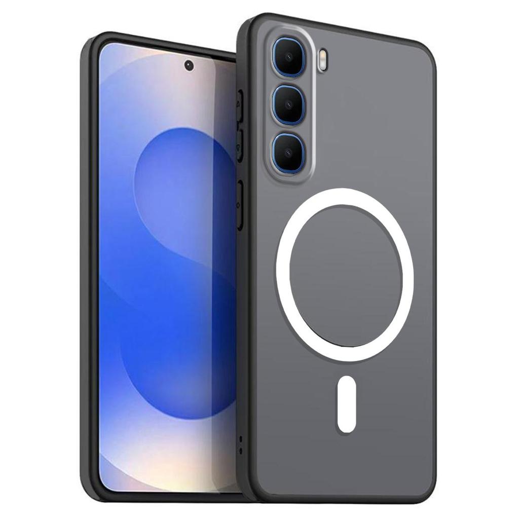 Магнитный железный кольцевой чехол для телефона infinix HOT 60 5G, 60i, 60 Pro+, 50 Pro 4G, 50 Pro+ Матовый мягкий ТПУ ударопрочный чехол
