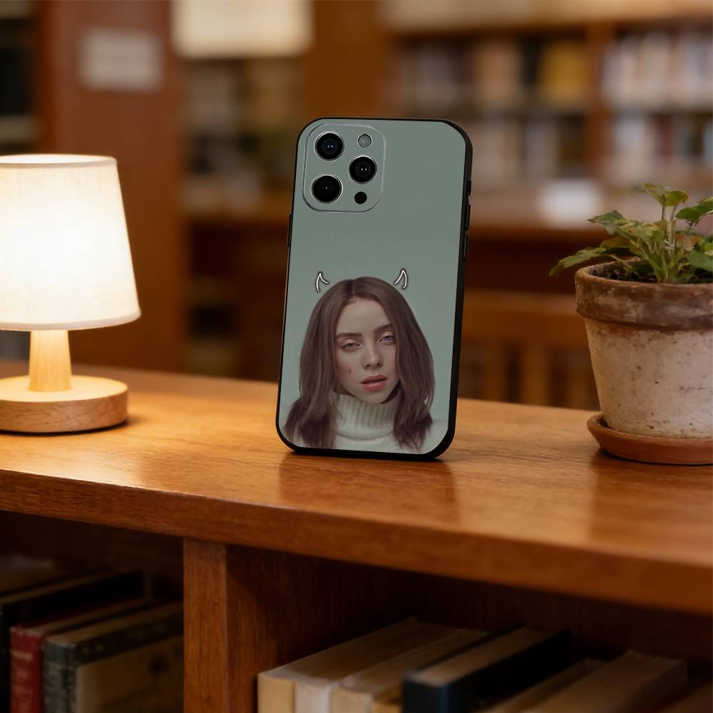 Чехол для телефона Billie Eilish для iPhone 17,16,15,14,13,12,11 Plus,Pro Max,XS, Мягкий силиконовый черный чехол