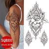 NEW 1PCS Tattoo Temporary Black Sunflower Peony Flower Tattoo Sticker Female Temporary Tattoo Water Transfer Print Waterproof Fake Tattoo Woman