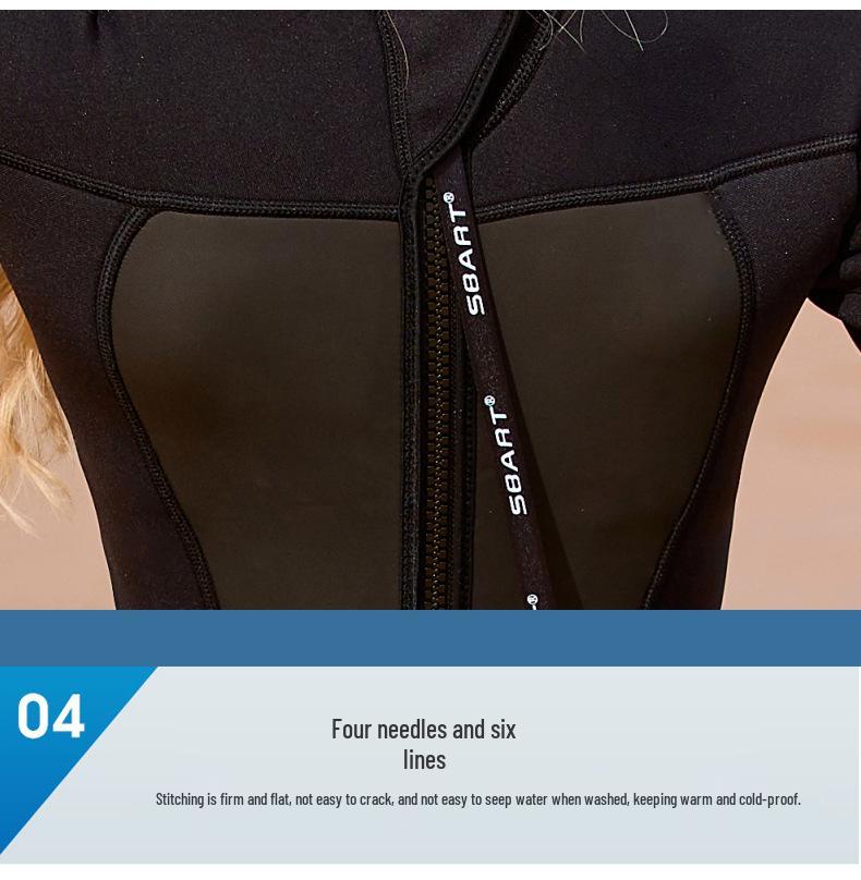 Women's 3MM Long Sleeve Wetsuit - Warm, Cold-Proof One-Piece for Snorkeling & Surfing; Sun & Jellyfish Protection Suit
