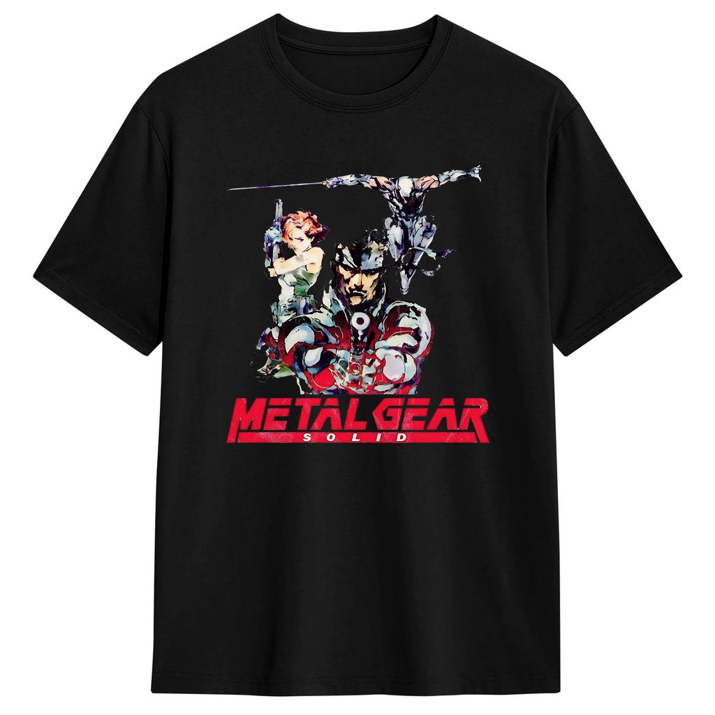 Ретро Футболки Metal Gear Solid Мужские Забавные Хлопковые Футболки С Круглым Вырезом С Коротким Рукавом Классические Топы