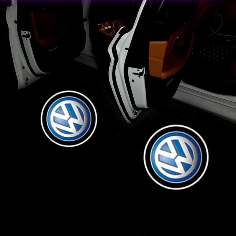 Для VW Новый 2 шт. Автомобильный световой приветственный знак логотипа двери Для Volkswagen Golf MK4 MK6 MK7 Jetta Touareg Beetle Passat Polo Tiguan CC Ac