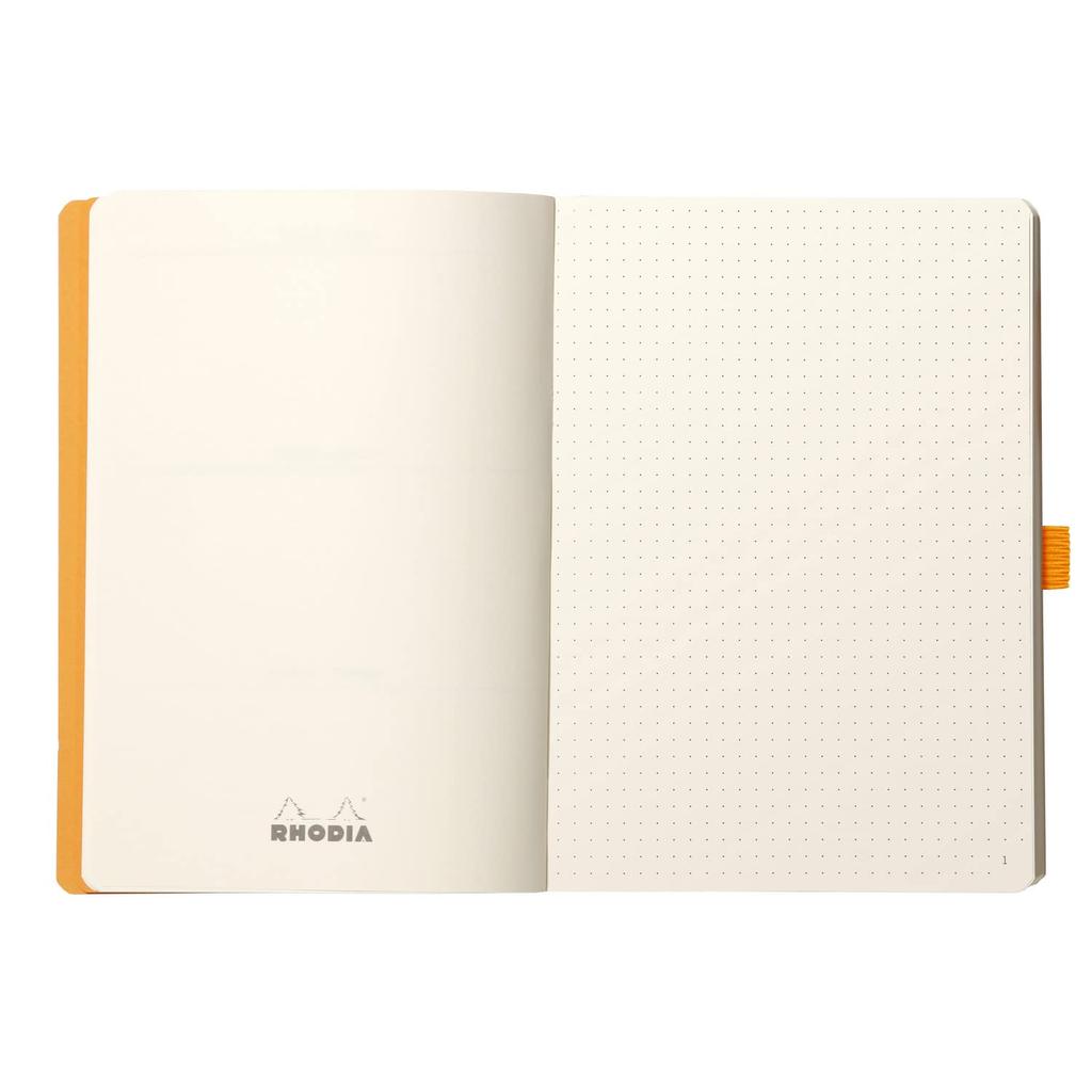 Rhodia Rhodiarama Goal 240 Dotted with Pen Italian Leatherette Ivory PEFC RHODIA Rhodiarama Cf117807 Book, A5, Pages, Grid, Holder, Cover, Paper,