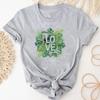 (Asian Size)Tee Top Fashion T Shirt Love Plant Beach Trend Cute Sweet Clothing Casual Short Sleeve Women Print Lady Female Graphic T-shirt