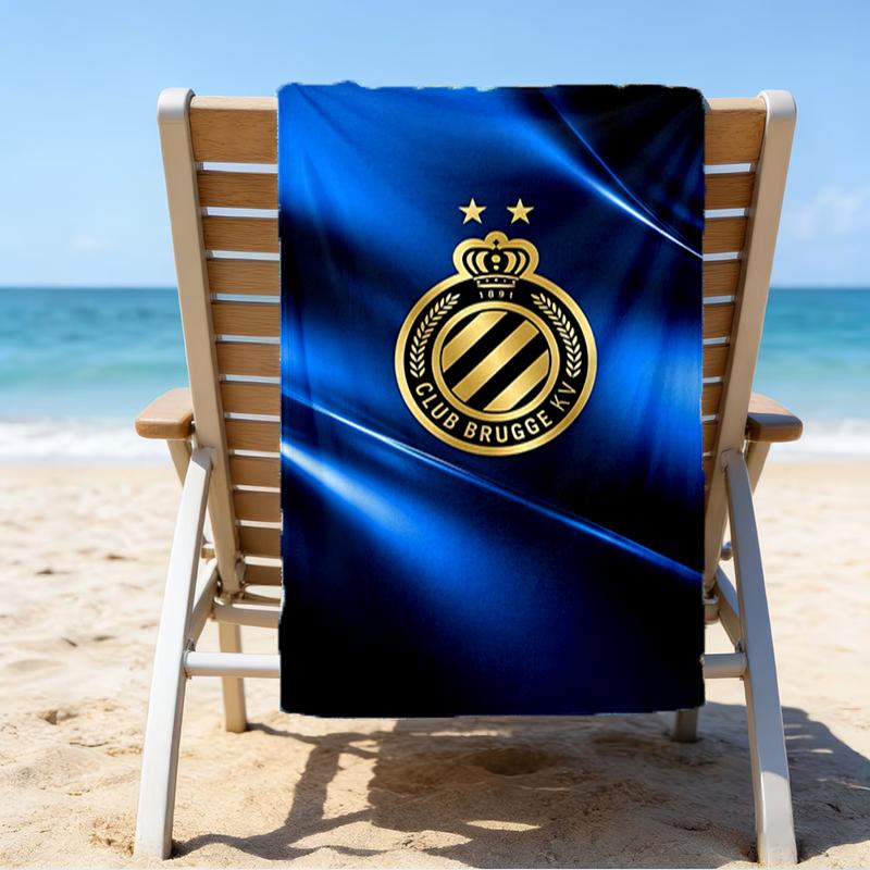 FC Brugge Crest Beach Towel - Soft, Absorbent Microfiber, Lightweight, Ideal for The Beach, Parties, Travel, Camping fan gifts