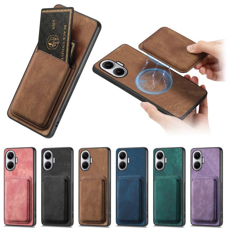 Магнитный кожаный чехол для POCO F7 5G Чехол для Xiaomi POCO F 7 POCOF7 Redmi Turbo 4 Pro Кошелек Magsafe Карман для карт Чехол