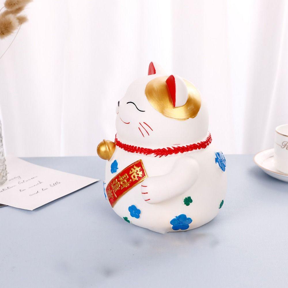 Cute Lucky Cat Piggy Bank Washable Animal Ornaments Cartoon Cat Shape Saving Box  Living Room