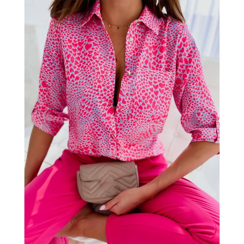 HNXC Женская мода повседневная осень-зима с длинным рукавом и воротником-поло блузки и рубашки