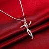 925 Sterling Silver Cross Zircon Pendant Necklace Wedding Charm Jewelry