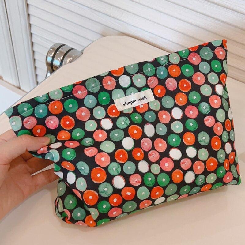 Большая вместительная винтажная косметичка с цветочным принтом, косметичка для хранения для женщин и девочек, дорожный органайзер, сумка для туалетных принадлежностей, косметичка для стирки