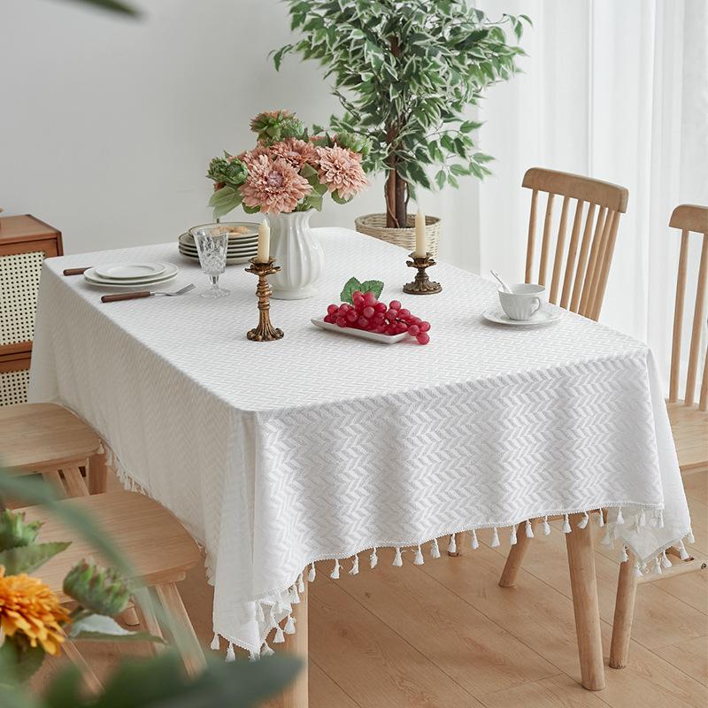 Бежевая скатерть с кисточками в фермерском стиле, подходит для фуршетного стола, праздничного ужина, вечеринки, столовой, свадьбы, прямоугольная скатерть в западном стиле