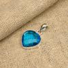 Heart Shape Blue Topaz Gemstone Handmade 925 Sterling Silver Jewelry Pendant For Wedding Gift