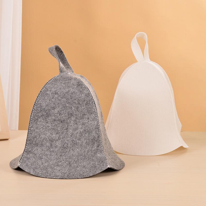 1Pcs Fashion Anti Heat Sauna Hat Thicken Wool Felt Shower Cap Quickly Towel Drying Towel Hats Sauna Bathroom Accessories