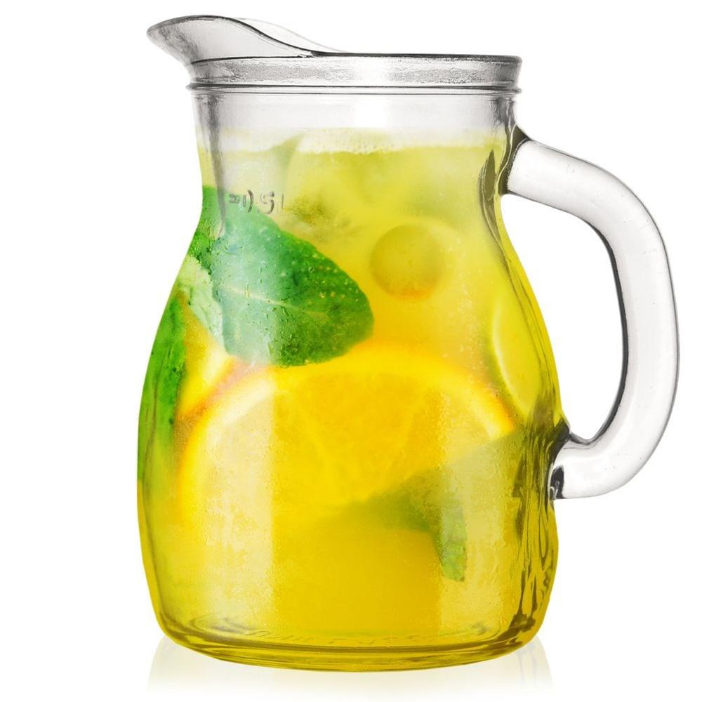 Jug for Drinks Water Juice Lemonade For Beverages Glass Carafe Wine 0.5L