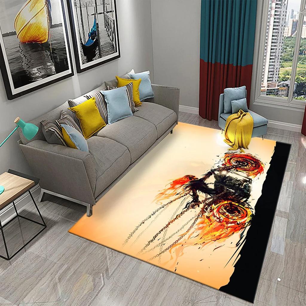 3D Винтажный Крутой Классический Мотоцикл Ковер Картина маслом Искусство Ковер Дом Спальня Гостиная Украшения Коврик для ванной Нескользящий