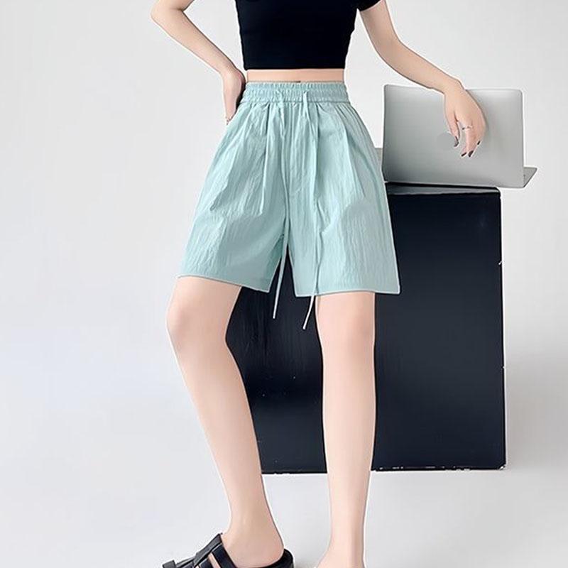 Летние повседневные брюки прямого покроя с высокой талией и широкими штанинами