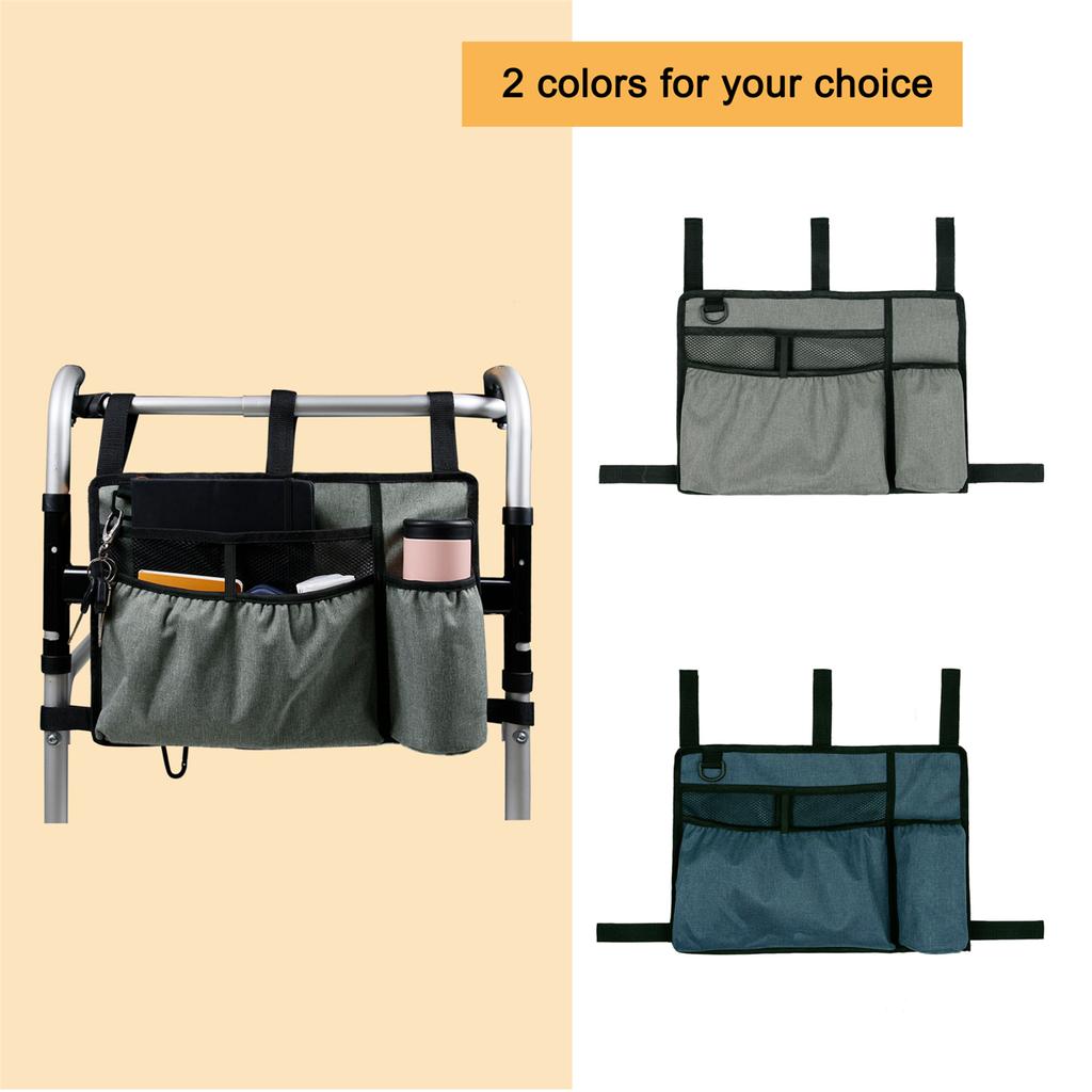 Walker Bag Walker Organizer Pouch Attachments Bags with Cup Holder Large Capacity Accessory Basket