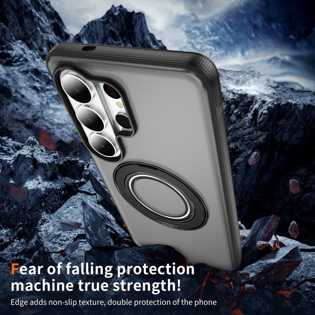 360°Rotation For Magsafe Magnetic Bracket Case For Samsung S26 Plus S25 S24 S23 Ultra Shockproof Stand Holder Matte Clear Cover