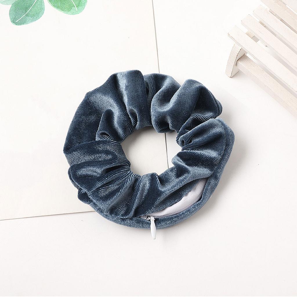 Резинки для волос на молнии, карманные резинки для волос, бархатный браслет для волос со потайной молнией, сумка для хранения помады для ключей, эластичная лента для волос