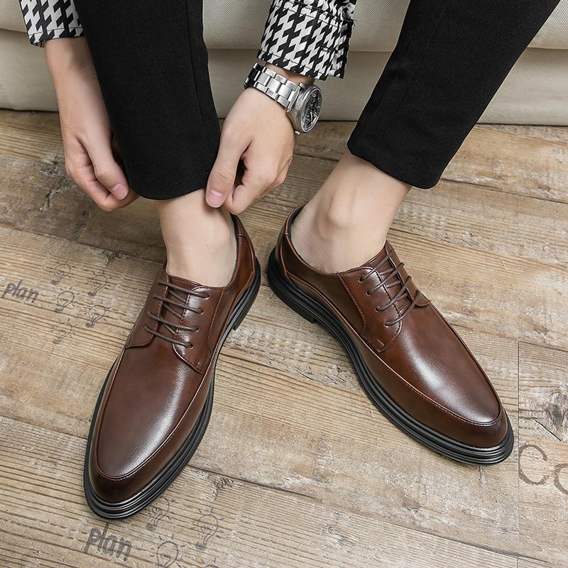 High Quality Business Oxford Men's Formal Shoes Black Suit Interview Professional Wedding Luxury Fashion Brown Leather Shoes