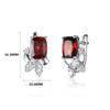 925 Sterling Silver Clasp Earring with Natural Red Garnet Gemstone Fine Jewelry for Women Nice Jewelry Set