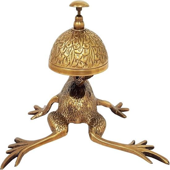 Красивые настольные колокольчики Уникальные настольные колокольчики Домашний декор Подарок Звонок для вызова Звонок для ресепшена Лягушка, Тодд, Латунь