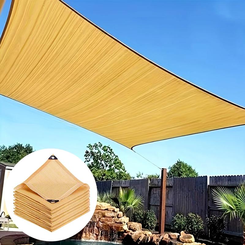 1шт армированная летняя подшитая ткань солнцезащитного козырька теплоизоляционная сетка с люверсами бежевый прочный бежевый