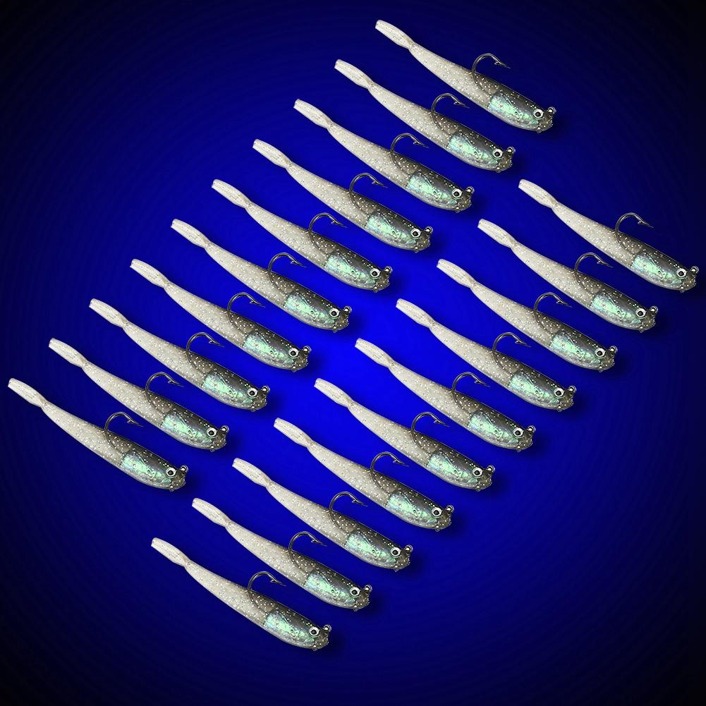 10 шт., 7,5 см, 3D глаза, силиконовая мягкая приманка, джиг-головка, рыболовные снасти с острым крючком