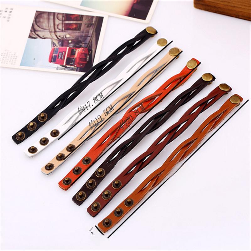 Разноцветные японские и корейские плетеные кожаные браслеты - модные аксессуары из натуральной кожи