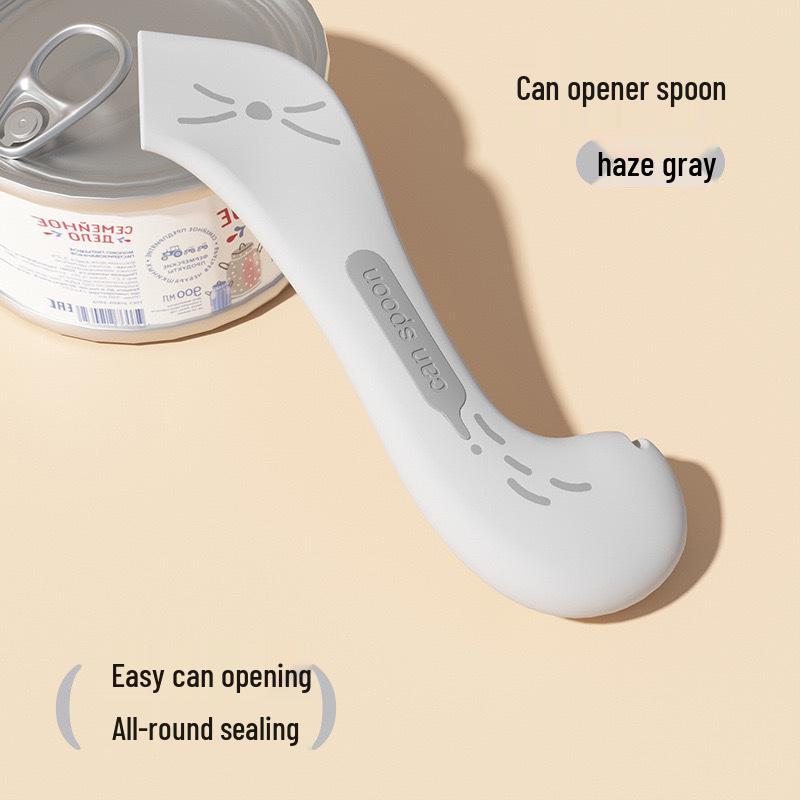 Многофункциональная силиконовая ложка для кошачьего корма и открывалка для консервов с герметичной коробкой