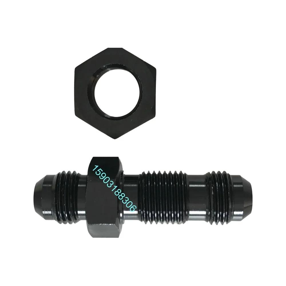 -AN3-AN16 Anoized Aluminum Straight Male Thread Flare Bulkhead Finish Fitting With Bulkhead Nut Hose Ends Fuel System Fittings7