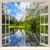 3D Фрески Классическое Окно Озеро Гора Природа Пейзаж Обои Гостиная Спальня Диван 3D Настенная Фреска
