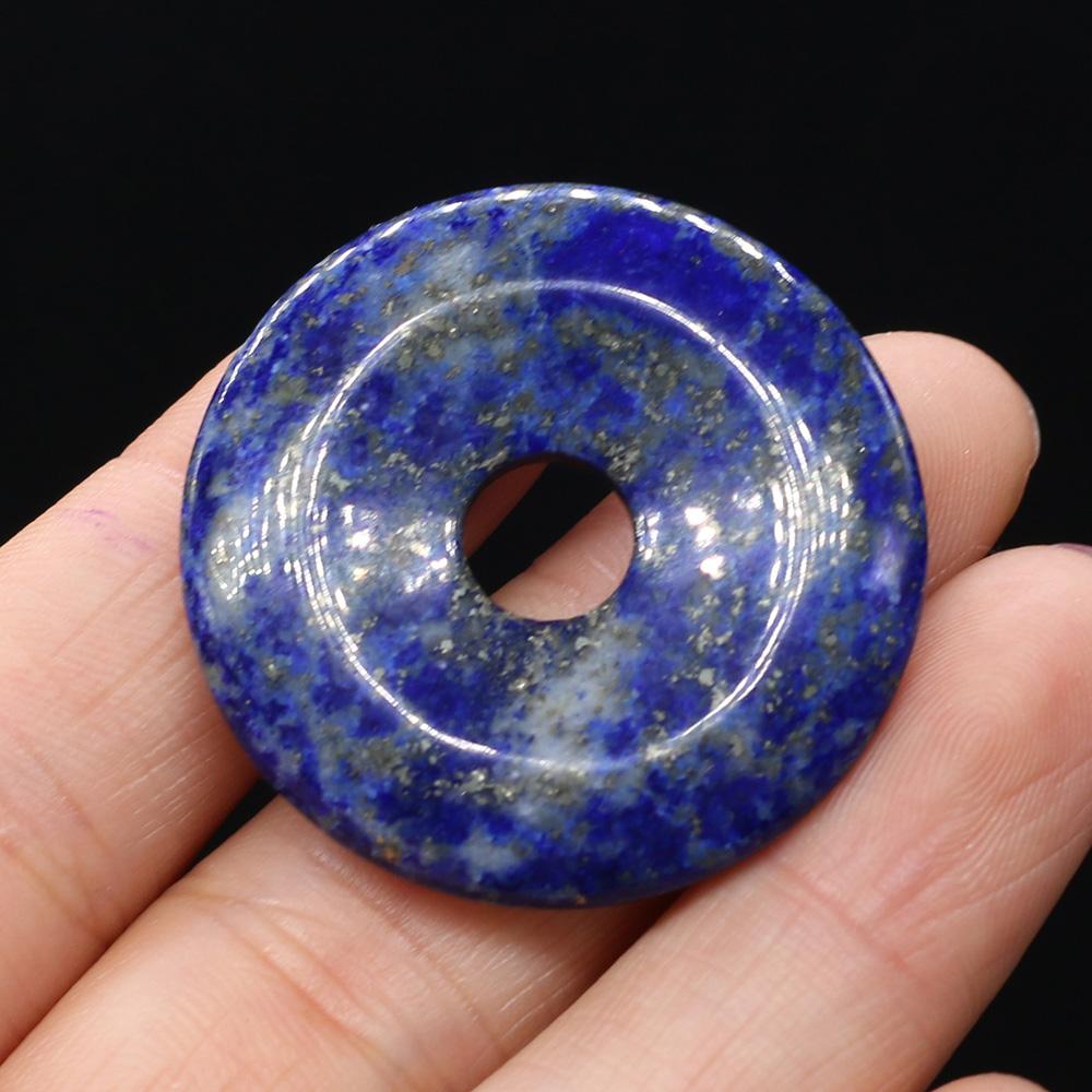 35x35 мм натуральный камень бусины с большими отверстиями круглый кристалл розовый кварц агат лазурит опал белая бирюза свободные бусины для изготовления ювелирных изделий DIY аксессуары