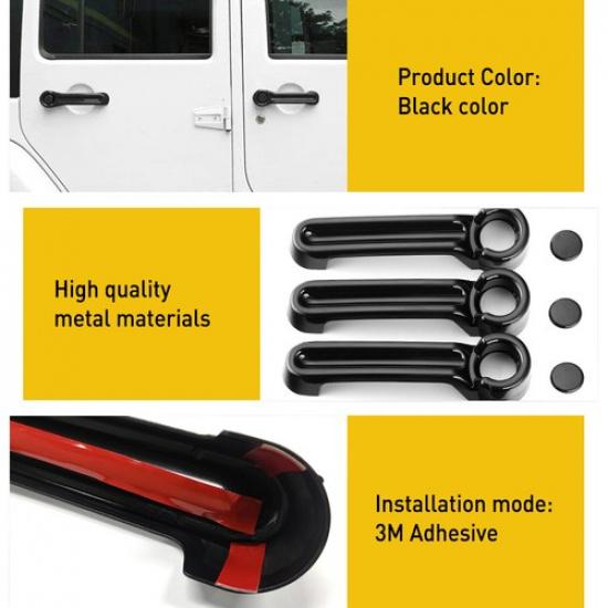 For Jeep Wrangler JK 2007-2018 Car Door Handle Cover Molding Trim Accessories US
