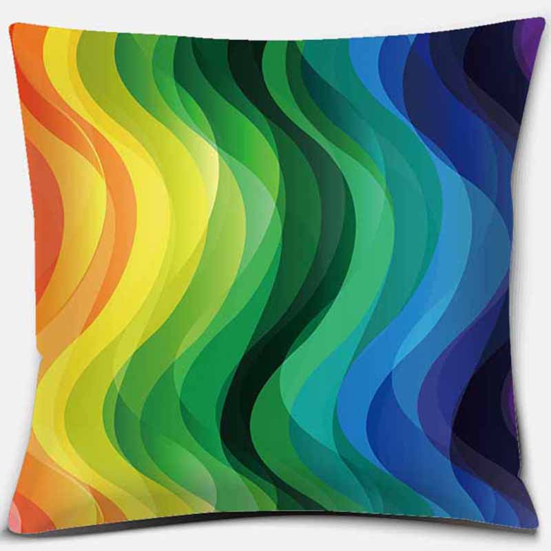 Квадратная наволочка с радужным принтом, украшение для дома, автомобильный чехол для дивана, 45 см * 45 см