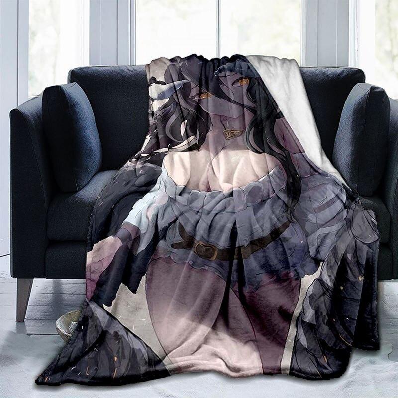 Сексуальное аниме-одеяло для девочек Albedo Pin Up для девочек, красивое фланелевое теплое одеяло для взрослых, покрывало с 3D принтом, мужской диван-пещера, декор для кемпинга