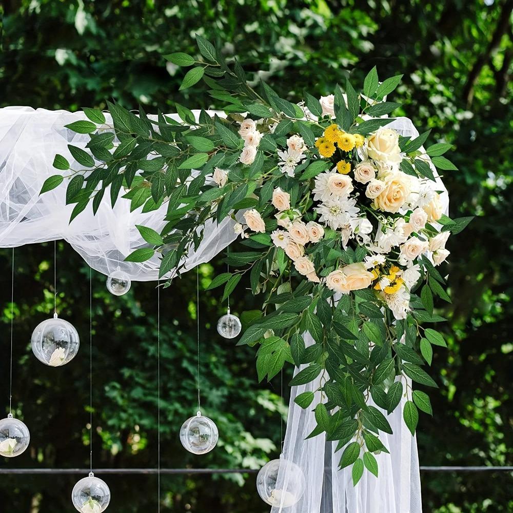 Handmade Silk Willow Leaves Long Fake Plant Home Garden Decor